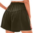thumbnail image 3 of Stretchy Shorts for Women Loose Pleated Linen Wide Leg Spring/Summer Loose High Waisted Short S-3XL, 3 of 5