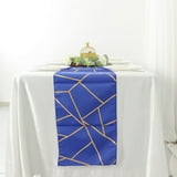 Efavormart 9 Ft Royal Blue Gold Foil Geometric Pattern Blush Polyester ...