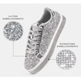 thumbnail image 3 of LUCKY STEP Platform Sparkly Fashion Sneakers Glitter Casual Shoes,Silver,Womens, 3 of 10