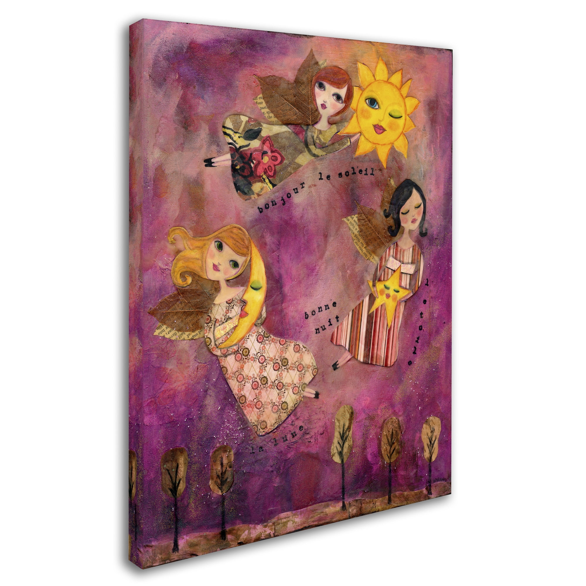 Trademark Fine Art 'Big Eyed Girl Good Morning Sun' Canvas Art by Wyanne