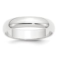 thumbnail image 1 of Platinum 5mm Half-Round Wedding Band Size 4, 1 of 3