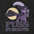 thumbnail image 2 of Men's Puss in Boots: The Last Wish Distressed Purple Puss in Boots Graphic Tee Black 3X Large, 2 of 5