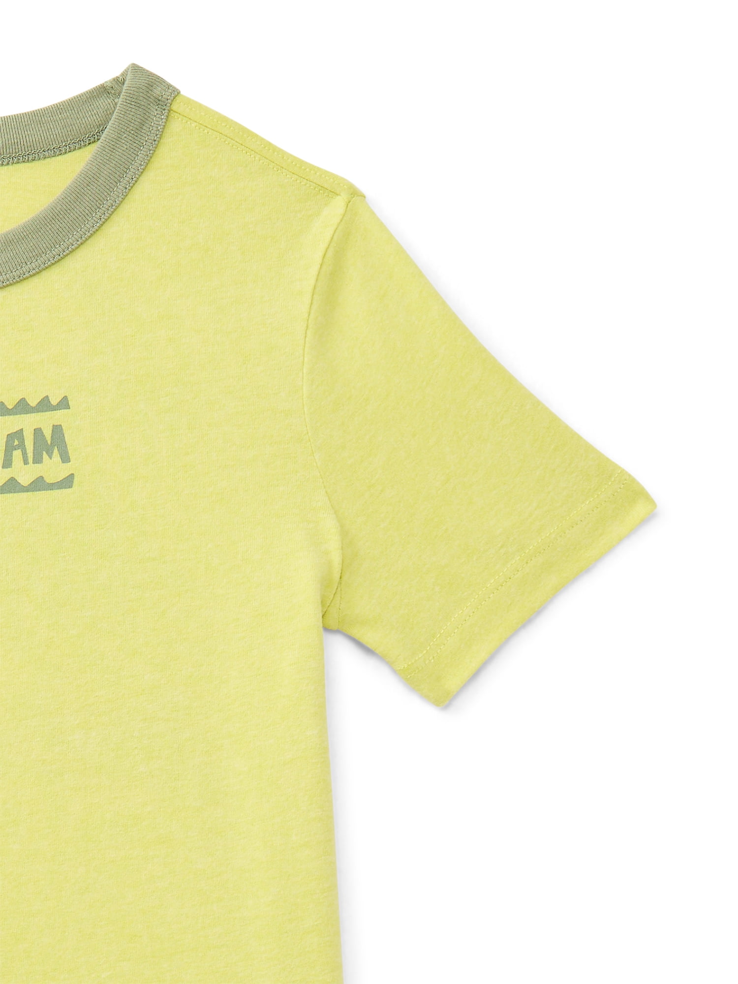 Wonder Nation Little Boys Graphic Ringer Tee with Short Sleeves, Sizes 4-10
