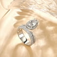 thumbnail image 3 of Bow Jewel 14K White Gold Plated Engagement Ring for Her - 1.77 Ct Pear Cut White Lab Created Diamond Anniversary Ring - Wedding Teardrop Ring - Ever & Ever Halo-Style Rings - Christmas Gift for Her, 3 of 10