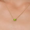 thumbnail image 3 of Gem Stone King 14K Yellow Gold Green Peridot Pendant Necklace for Women | 0.60 Cttw | Gemstone August Birthstone | Emerald Cut 6X4MM | With 18 inch Chain, 3 of 6