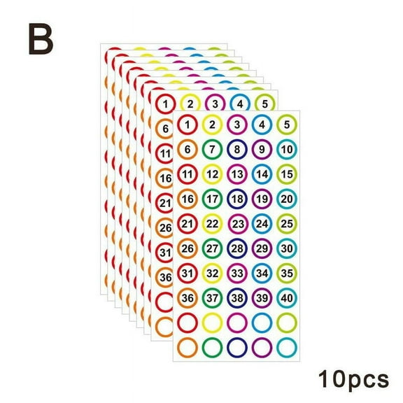 Numbered Sticker 0-9 Sequential White Small 1cm Round Circle Number Label Consecutive