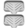 thumbnail image 2 of 2pcs Silicone Soap Dishes Draining Bar Soap Holders Bathroom Countertop Soap Trays, 2 of 7