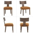 thumbnail image 6 of Guyou Farmhouse Dining Chair Set of 6, Linen Upholstered Kitchen Chairs with Solid Wood Backrest, Wooden Armless Side Chairs for Dining Room Kitchen, Velvet Brown, 6 of 7