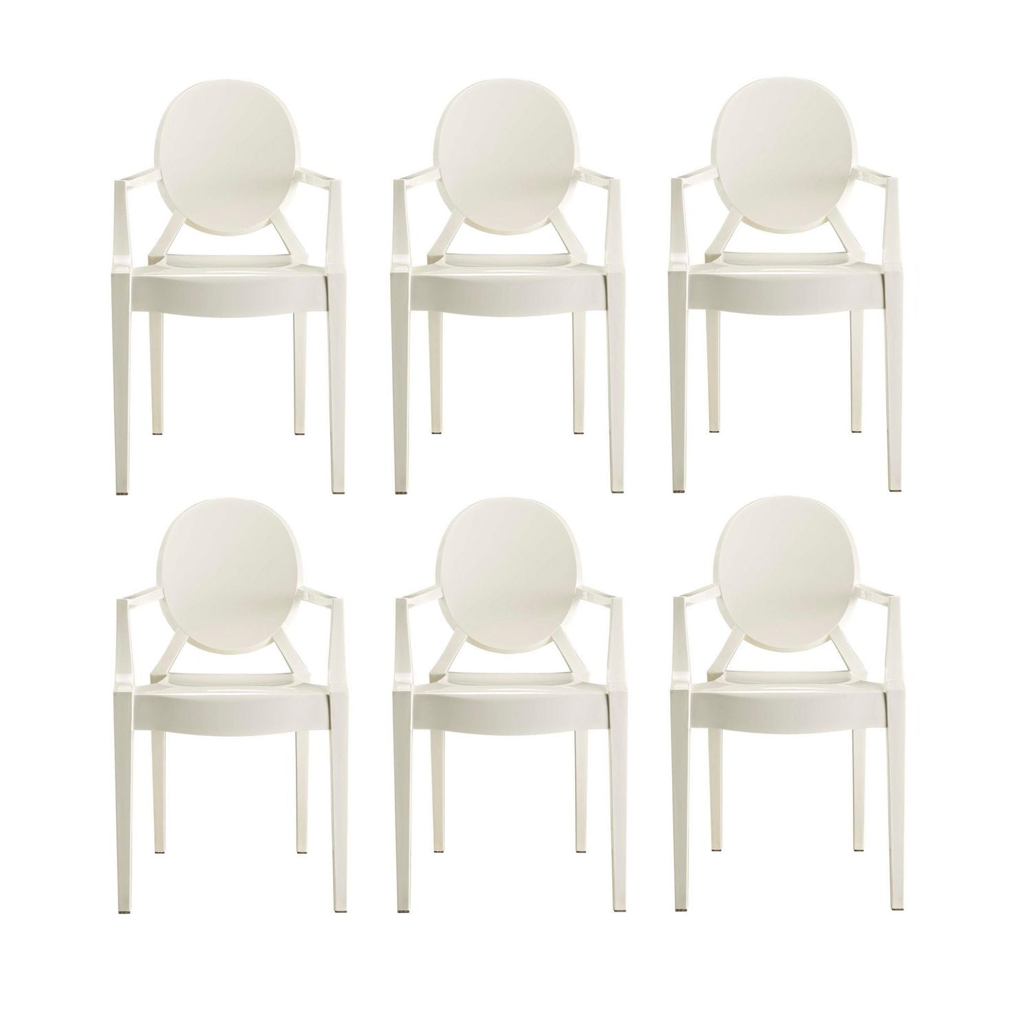 Heavenly Collection White Plastic Arm Chair