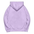thumbnail image 3 of TKLPEHG Hoodies for Women Solid Color Drawstring Fall Sweatshirts Casual Hooded Pullover Long Sleeve Loose Fit Hoodies with Pockets (Purple,L), 3 of 3