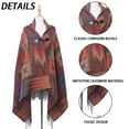 thumbnail image 3 of Poncho con flecos estilo bohemio informal para mujer, cárdigan holgado con estampado vintage para clima frío, manta navideña, bufanda, regalos, 3 of 5