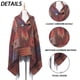 thumbnail image 3 of Poncho con flecos estilo bohemio informal para mujer, cárdigan holgado con estampado vintage para clima frío, manta navideña, bufanda, regalos, 3 of 5