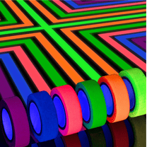Sirene Neon Gaffer Cloth Tape, 6-Pack, Fluorescent UV Blacklight Glow, 0.6 inch x 16.5 feet