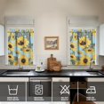 thumbnail image 2 of Set of 2 Sunflower Curtains for Kitchen - Watercolor Sunflower Artwork Semi-Sheer Rod Pocket Window Panels, 2 of 4