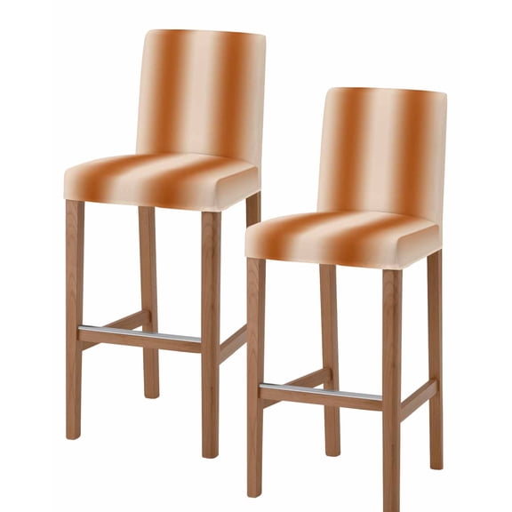 Burnt Orange Ombre Bar Stool Covers Set of 2, Modern Abstract Art Farmhouse Gradient Stretch Bar Chair Covers with Backs, Removable Pub Counter Height Chair Cover for Kitchen Dining Room Cafe