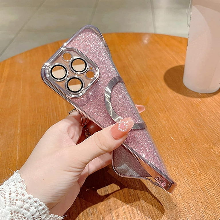 Magnetic Case for iPhone 15 Pro Max Glitter, Luxury Plating Bling