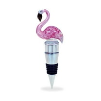 Cheers Flamingo Glass Wine Stopper - Elegant Wine Bottle Stopper, Tropical Bar Accessories for Men and Women, Reusable Wine Bottle Stopper, Perfect Kitchen Wine Decor and Wine Bottle Stopper Gift