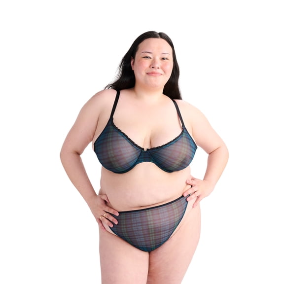 Parade Mesh Underwire Bra and Thong Set, Sizes XS to 3XL