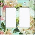 thumbnail image 6 of Metal Light Switch Plate Outlet Cover Flower White Rose Teal Wallpaper ROS014, 6 of 13