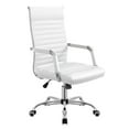 thumbnail image 3 of Lacoo Mid-Back Faux Leather Office Desk Chair Executive Conference Task Chair with Arms, White, 3 of 11