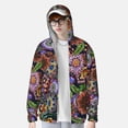 thumbnail image 2 of Kdxio Vintage Floral Print Women Men Sun Protection UPF 50+ Jackets Zip Up Long Sleeve Hoodie Hiking Lightweight with Pockets, 2 of 7