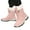 Pink, variant on Women's Winter Snow Boots Waterproof Insulated Mid Calf Booties Fleece Lined Lace up Non Slip Outdoor Ankle Boot Black 6