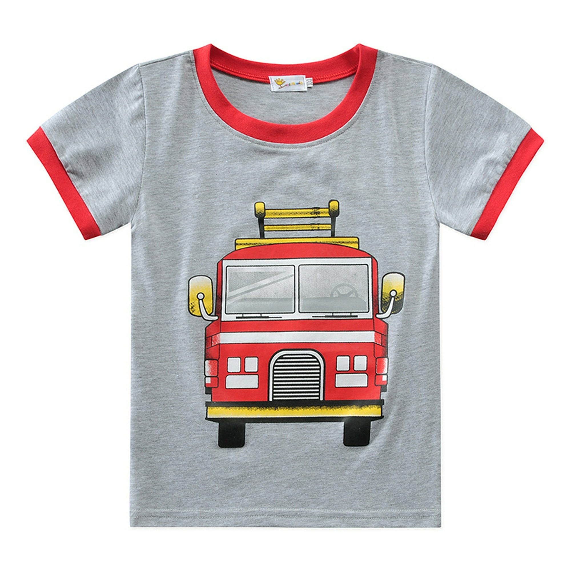 Little Hand Toddler Boys Fire Truck Short Sleeve Pajamas