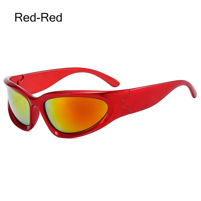 Gafas de sol Y2K para ciclismo, lentes de sol deportivas ovaladas futuristas, a la moda, Retro, Punk qiuyongming unisex