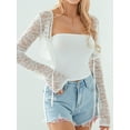 thumbnail image 6 of Elippeo Women Crop Tube Tops Summer Backless Shirts and Floral Lace Shrugs Set Streetwear Aesthetic Clothes, 6 of 10