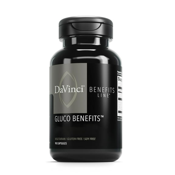 DaVinci Labs Gluco Benefits - Support Glucose Levels, Brain Health & More* - 90 Vegetarian Capsules
