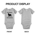 thumbnail image 3 of Warning: Protected by A Newfoundland Dog Funny Baby Bodysuit Newborn Clothes (Gray,0-3 Months), 3 of 5