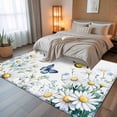 thumbnail image 5 of 5x8Ft Area Rugs Butterfly Spring Floral Non-Skid Rubber Backing Large Rectangle Rugs - Living Room Bedroom Home Office, Daisy Flowers Botanical Country Indoor Floor Mat Carpets Washable Rug, 5 of 9