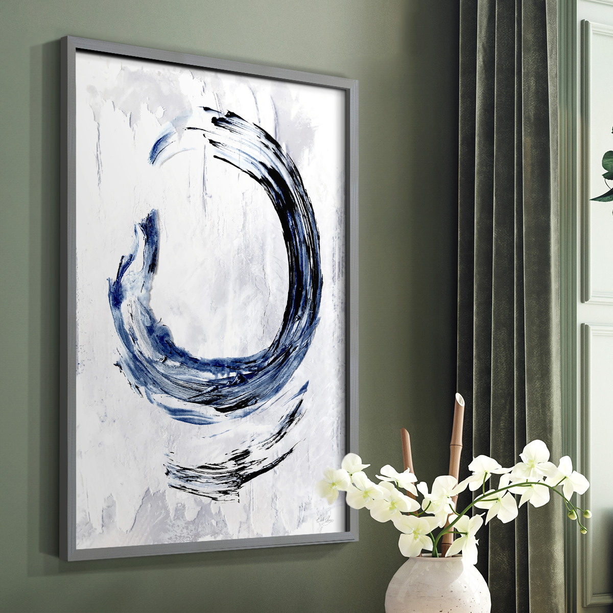 Moonglade I in Gray Solid Wood 16 x 20 Framed Print