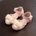 thumbnail image 4 of Oalirro Flat Sandals Toddler Infant Kids Baby Girls Pearl Floral Party Princess Leather Shoes Sandals, 4 of 7