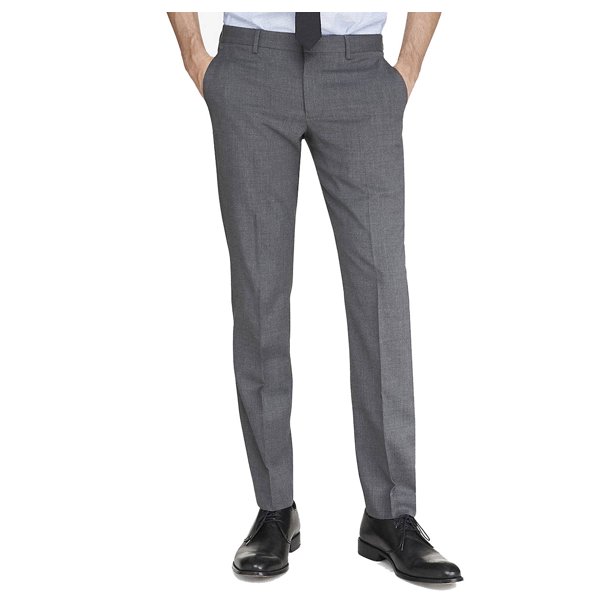 Elie Balleh Elie Balleh Grey Solid Dress Men's Dress Pants Slacks