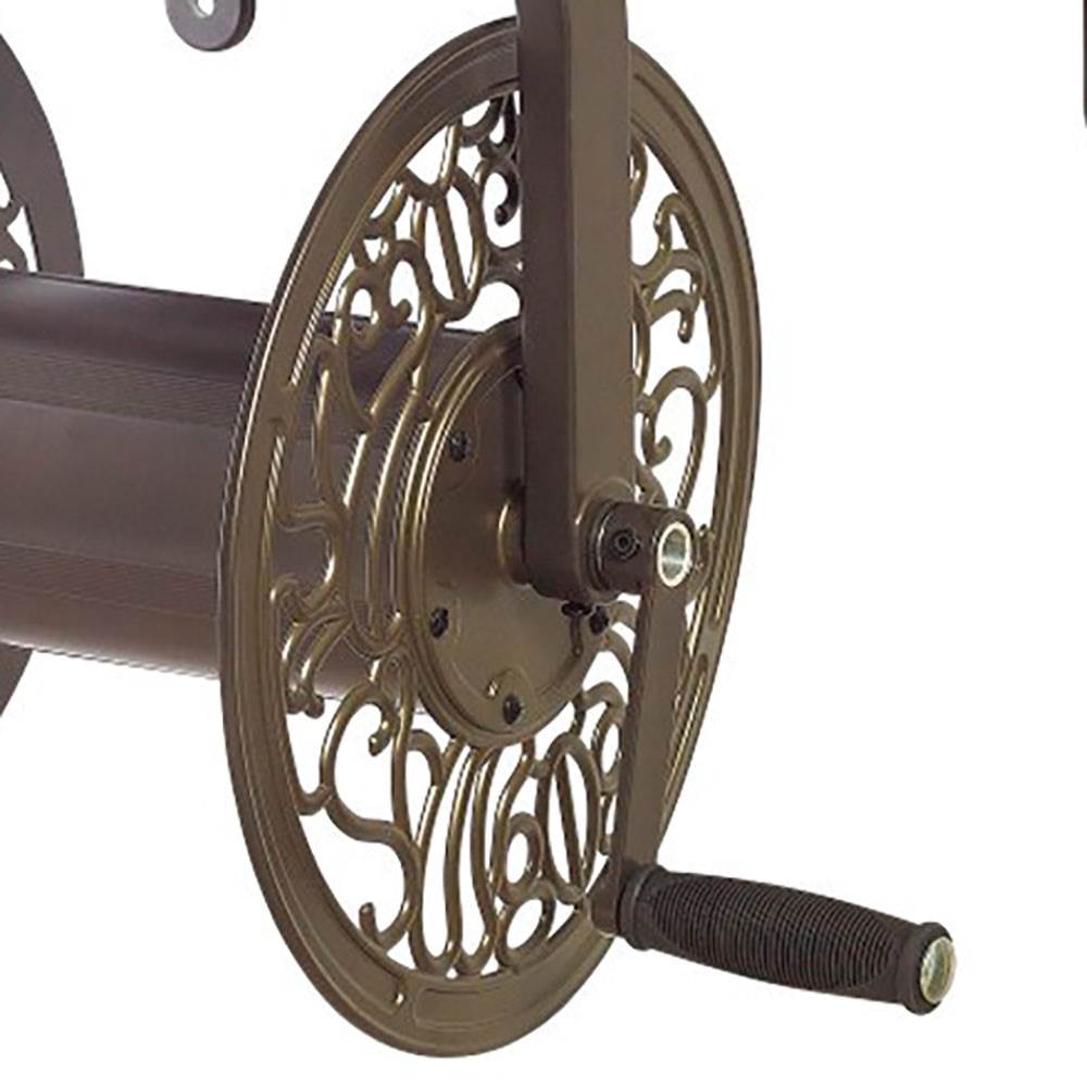 Liberty Garden Decorative Cast Aluminum Navigator Rotating Garden Hose Reel