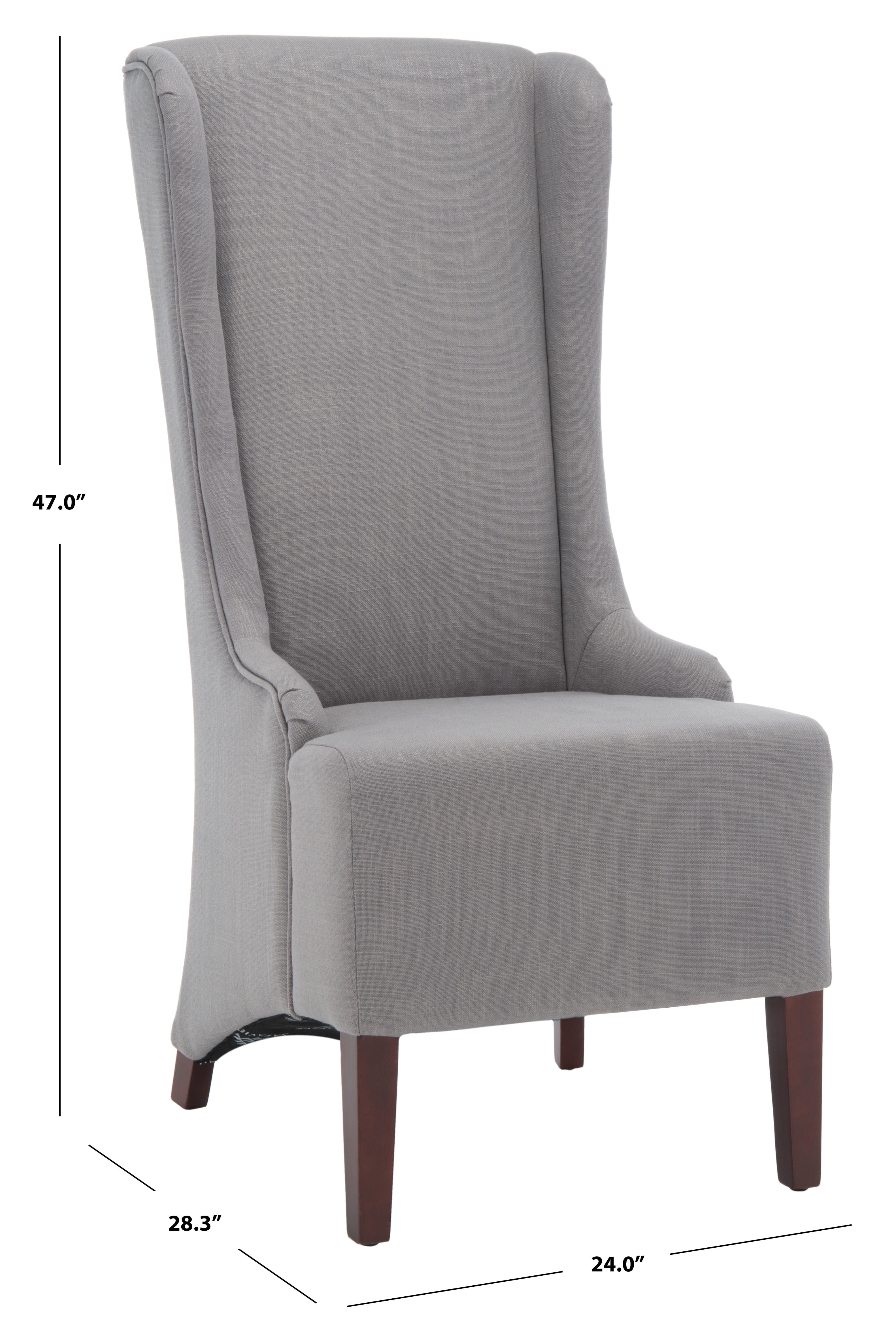 SAFAVIEH Becall Transitional Fabric Solid Dining Parsons Chair, Arctic Grey