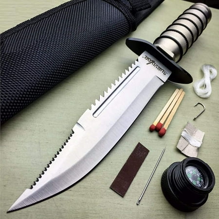 New 10 TACTICAL SURVIVAL Rambo Hunting FIXED BLADE EcoGift Nice Knife with Sharp Blade Army Bowie w/ SHEATH- Great For Fun And Practical Use