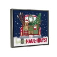 thumbnail image 3 of Stupell Industries Happy Haul-idays Christmas Gift Truck Graphic Art Luster Gray Floating Framed Canvas Print Wall Art, Design by Amanda McGee, 3 of 6