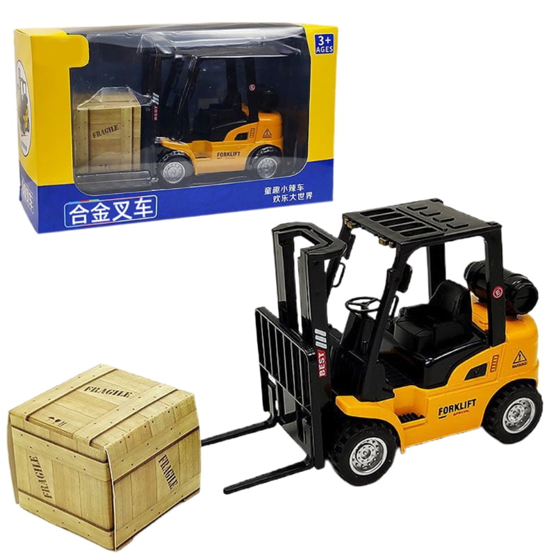 Alloy Die Cast Model Vehicle Construction Forklift Friction Toy W Cargo Pallet Interactive Toy For Boys Girls Xmas Gift Walmart Com