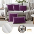 thumbnail image 6 of Pack of 2 Outdoor Pillow Covers 18x18 Inch Waterproof Dark Purple Retro Greek Key Throw Pillow Covers,Decorative Couch Pillow Shams Protectors Geometric Greece Ancient Farmhouse Cushion Pillowcases, 6 of 8