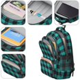 thumbnail image 4 of Blue and Black Checkered Pattern Backpack for School, Cute School Bag with Adjustable Shoulder Straps and Padded Back, 16.9"x12.6"x5.9", 4 of 5
