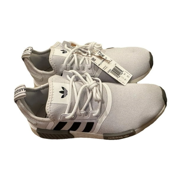 Men's Ad-id-as NMD R1 Primeblue Shoes White Black Grey Size 7 1/2