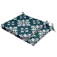 thumbnail image 2 of Vargottam Printed Indoor/Outdoor Chair Pads Non Slip Dining Chair CushionSquareShapedDining Chair Pad With String Ties Machine Washable & Home Decor Cushion- Set Of 2-Teal Green, 2 of 8