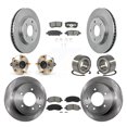 thumbnail image 1 of Transit Auto Front Rear Wheel Hub Bearings Assembly Disc Brake Rotors and Semi-Metallic Pads Kit (10Pc) for Car Mitsubishi Lancer - Left Right Side (Driver Passenger) KBB-106711, 1 of 10