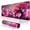 Japanese Night View, variant on Gaming Mouse Pad, Japanese Night View Pink Cherry Desk Mat with Seamed Edges, Big XL Waterproof Desk Pad, Non-Slip Rubber Base, 31.5x11.8 Inch Keyboard Pad Computer Mousepad