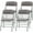 Fab Grey, variant on 4 Pack Heavy Duty Folding Chairs, Fabric Padded Seat & Back, Steel Frame, 350 lbs Capacity, Portable Chairs for Extra Seating, Parties, Office & Home Fab Grey