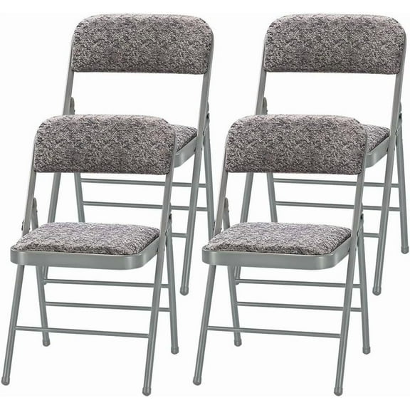LYYHTY Metal Folding Chairs, 4-Pack, 1.5" Thick Foam Padded Seat, 18-Gauge Steel Frame (300Lbs Capacity), Indoor & Outdoor Use, No Assembly Required​