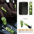 thumbnail image 4 of Renewold Car Seat Cover Set 14 PCS, Steering Wheel Seat Belt Rear View Mirror Gear Shift Knob Center Console Cover Coaster Trash Can for St. Patrick's Day Decor, Frog Leprechaun Hat Green Clover, 4 of 7