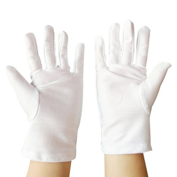 Kids White Gloves for Primary School Boys and Girls Spandex Elastic White Dancing Gloves for Dress